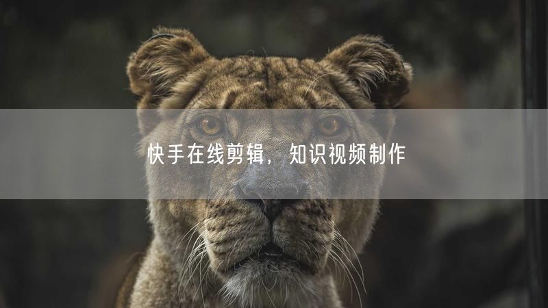 快手在线剪辑，知识视频制作