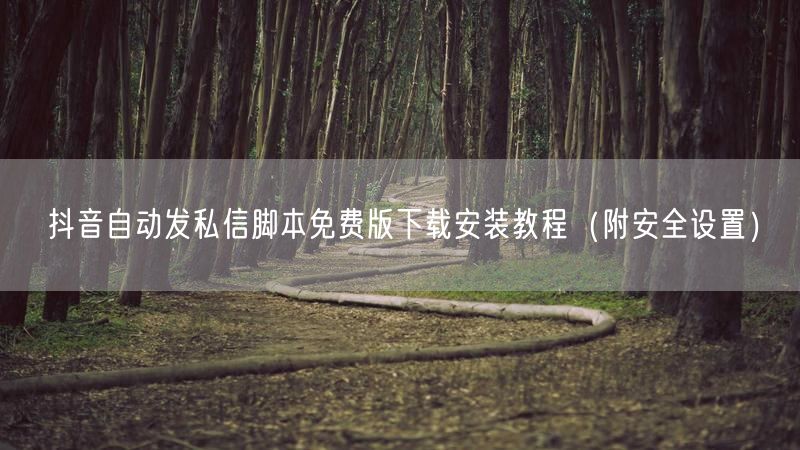抖音自动发私信脚本免费版下载安装教程（附安全设置）
