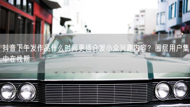 抖音下午发作品什么时间更适合发小众兴趣内容？圈层用户集中在线期