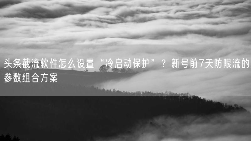 头条截流软件怎么设置“冷启动保护”？新号前7天防限流的参数组合方案