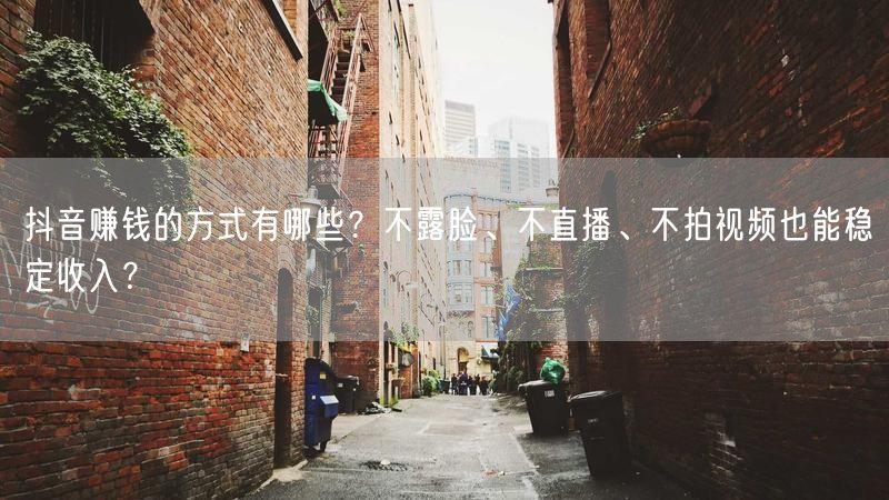 抖音赚钱的方式有哪些？不露脸、不直播、不拍视频也能稳定收入？