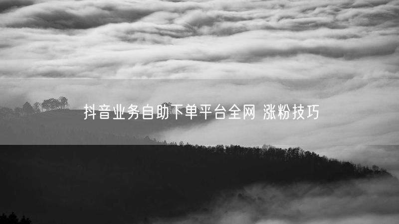 抖音业务自助下单平台全网 涨粉技巧